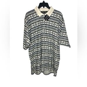 VTG Y2K Deadstock Aztec Tribal Western Men’s Spindle River Polo Size Large